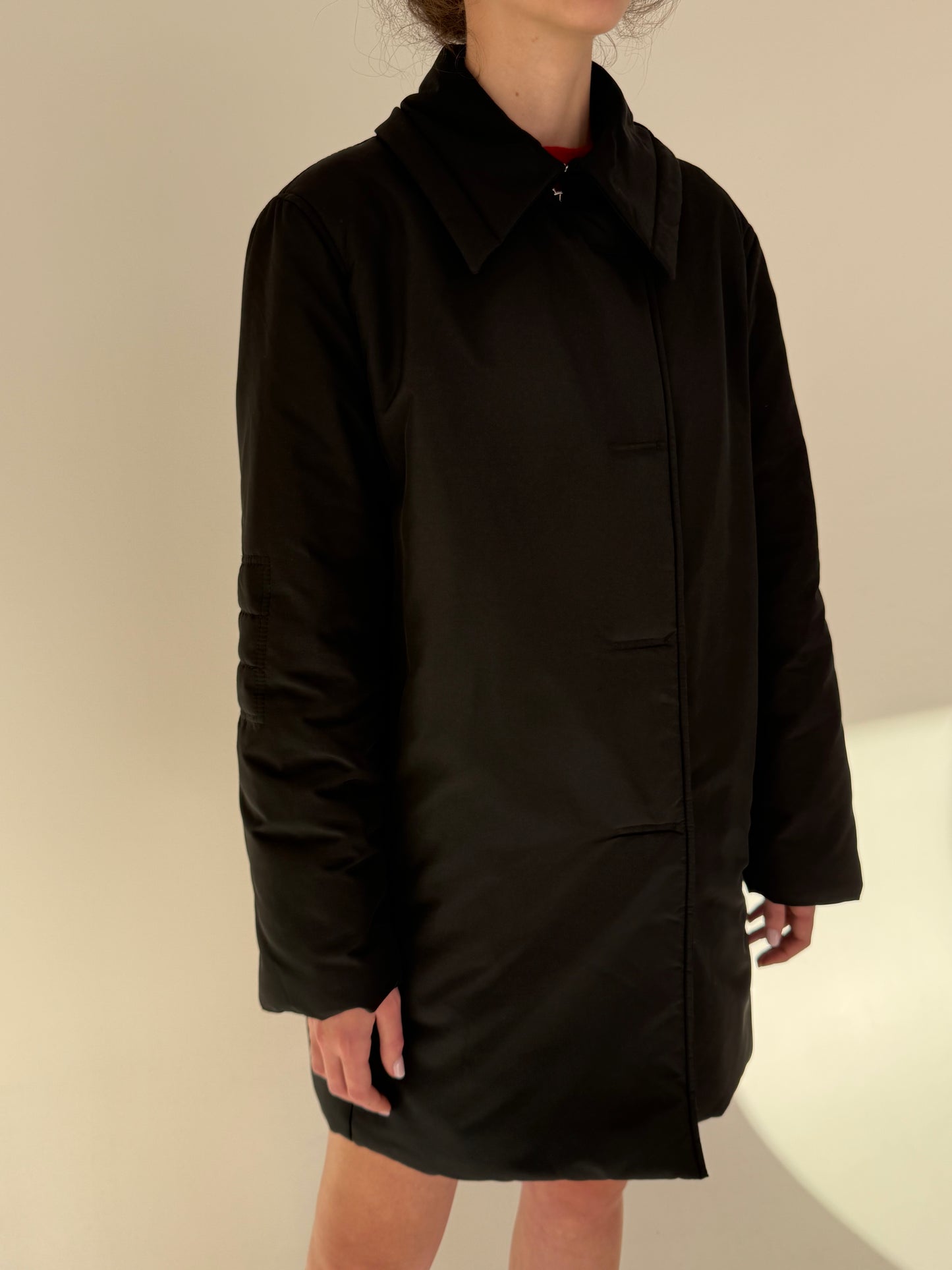 Padded coat Marella by Max Mara negru din material impermeabil