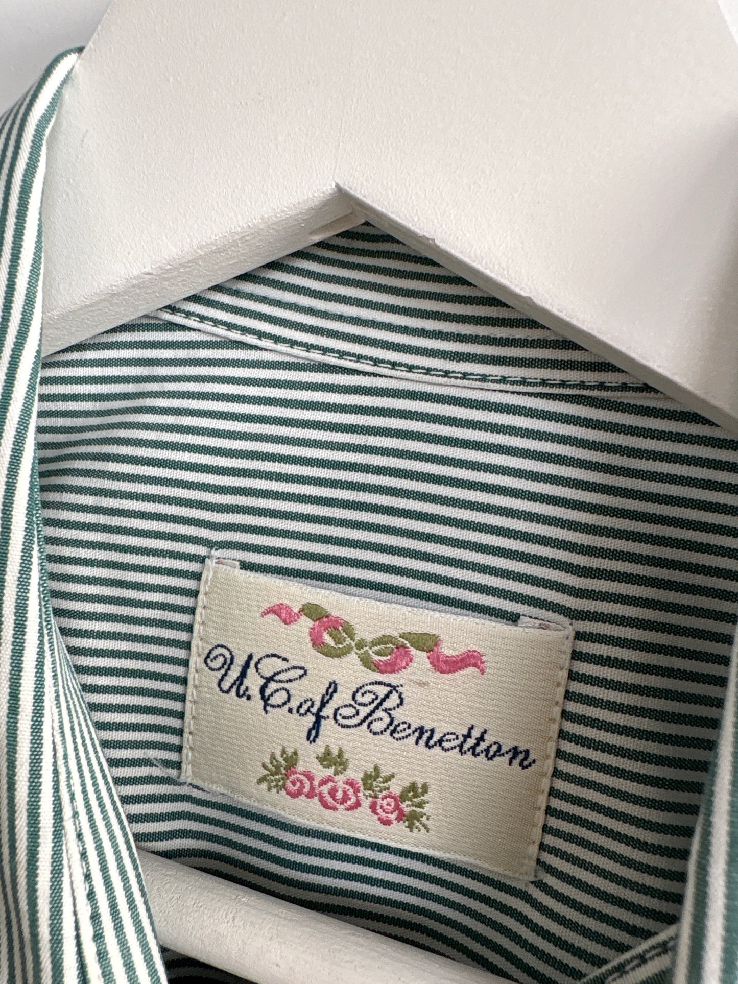 Cămașa premium italiană cu dungi forest green