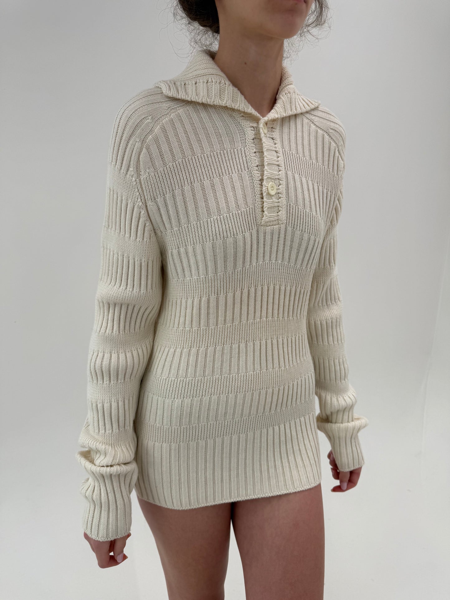 Pulover cu guler high end italian din lana merino extrafina de gramaj mare