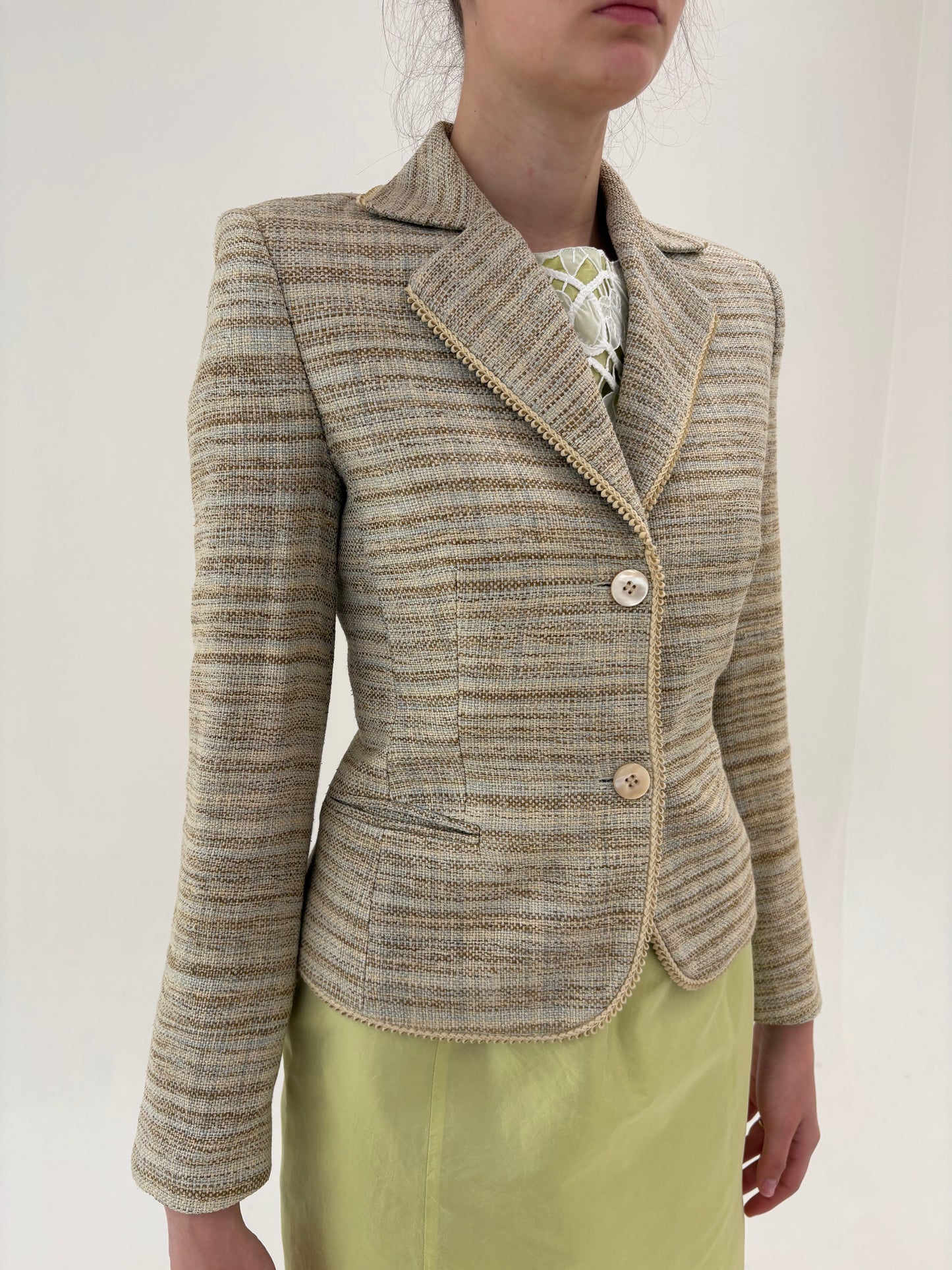 Sacou de brand luxury vintage Feraud din 100% țesătură de mătase naturală