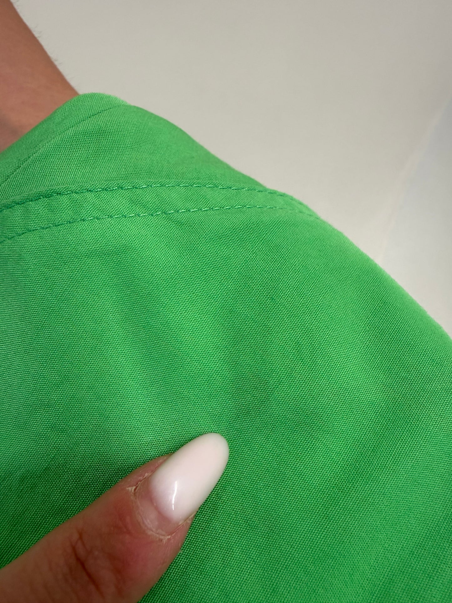 Fustă verde tare vintage în croi deosebit asimetric din pânză de bumbac