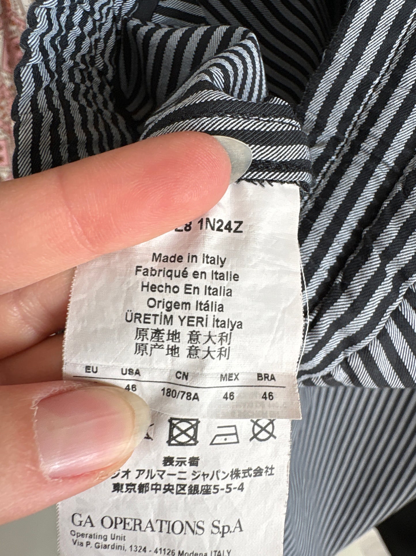 Pantaloni ultra confort Armani din bumbac premium în dungi casual