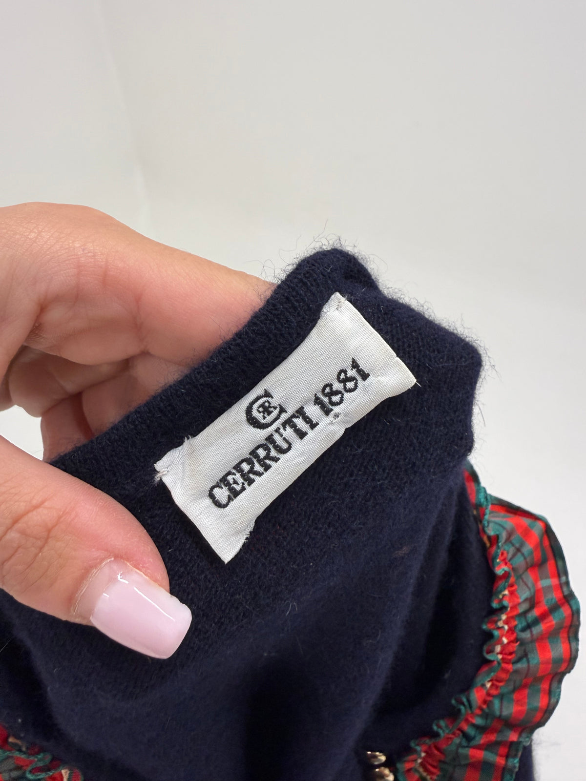 Pulover vintage luxury Cerutti excepțional din lana și angora cu detalii chic