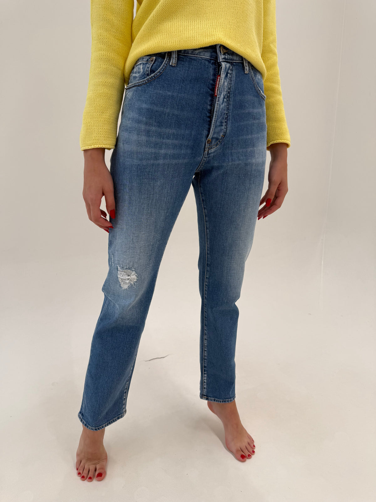Jeans tall Disquared ușor ripped effect classic wash & fit