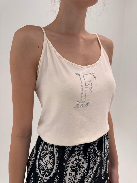 Top luxury cambrat Gianfranco Ferre din bumbac