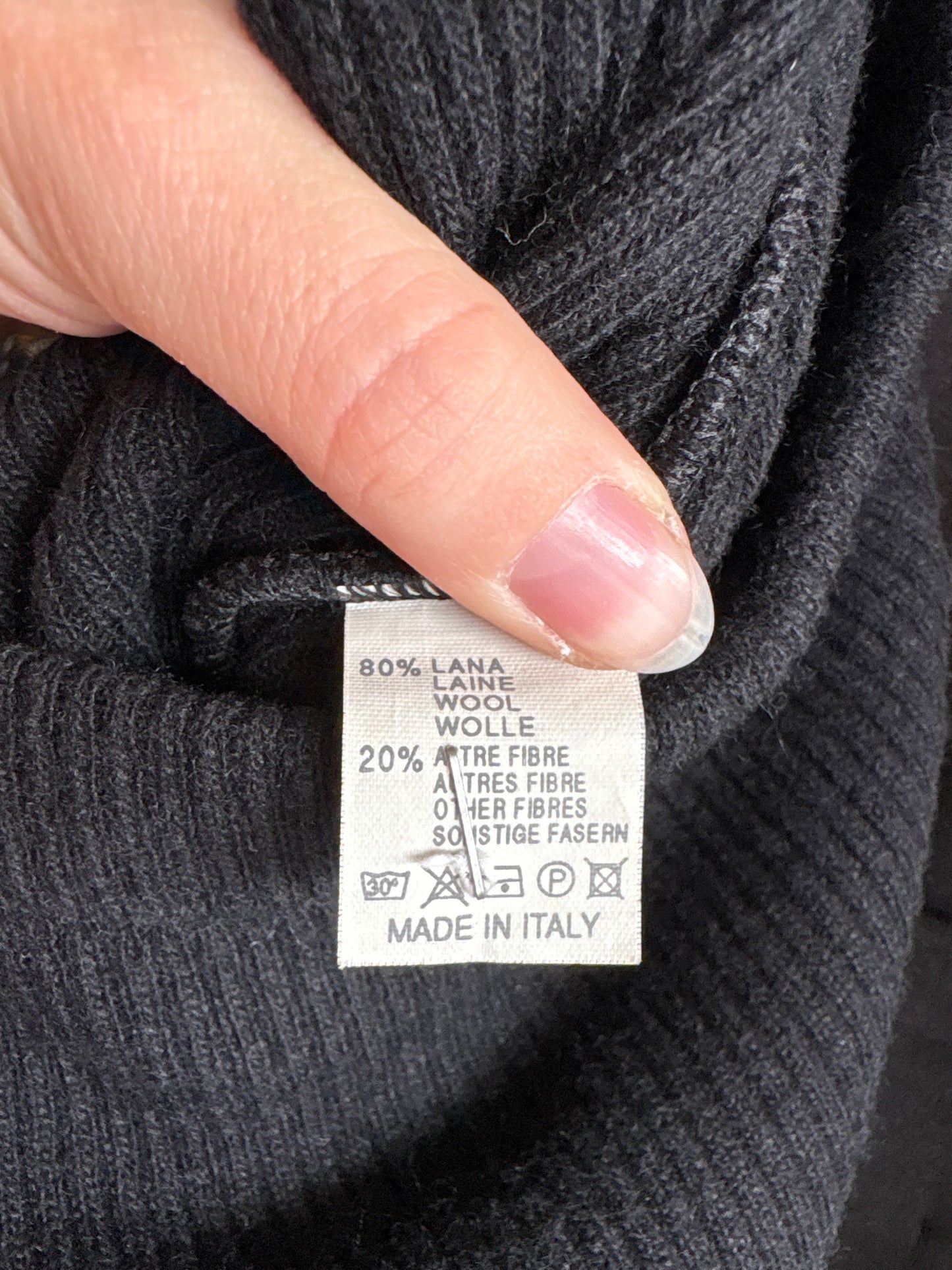 Fustă maxi neagră din tricot 80% lana extrafina cu talie ultra înaltă