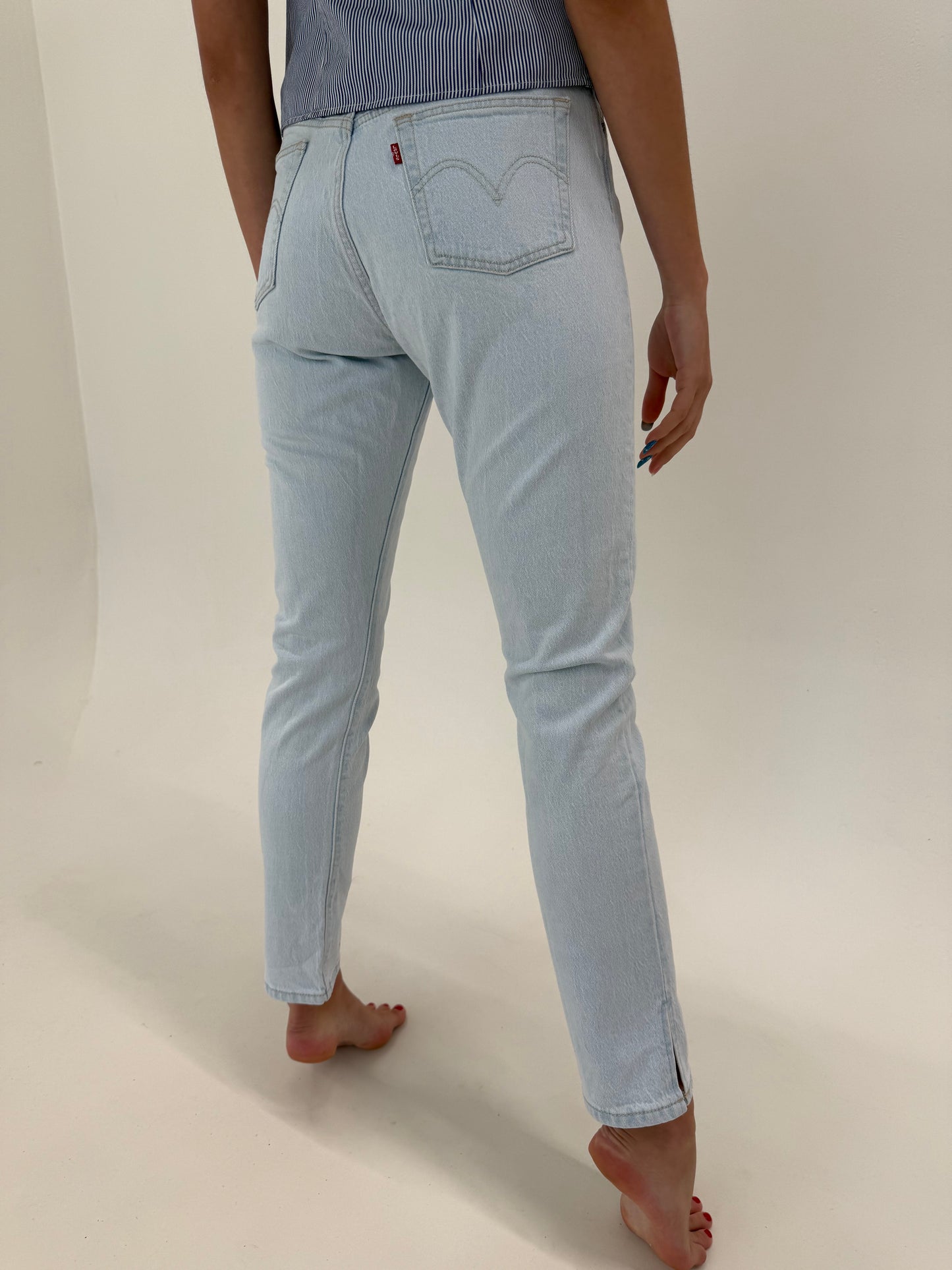 Jeans Levi’s 501 S premium light wash ultra modelatori cu talie înaltă