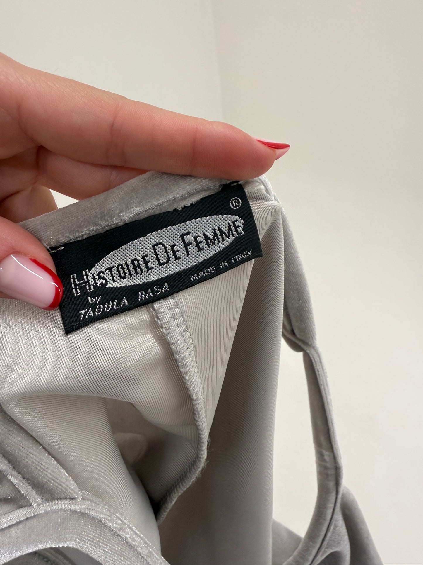 Slip dress maxi italiană silver gray quiet sexy sfârșit de ani 90