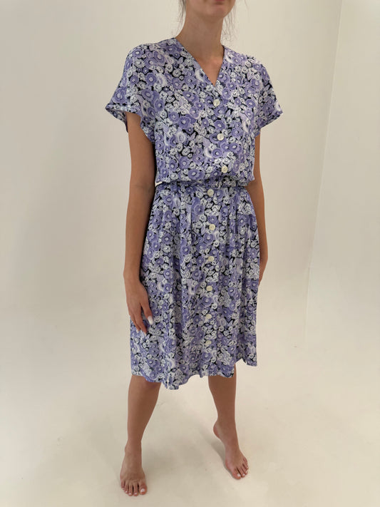Set vintage cu print floral lavandă ultra confort