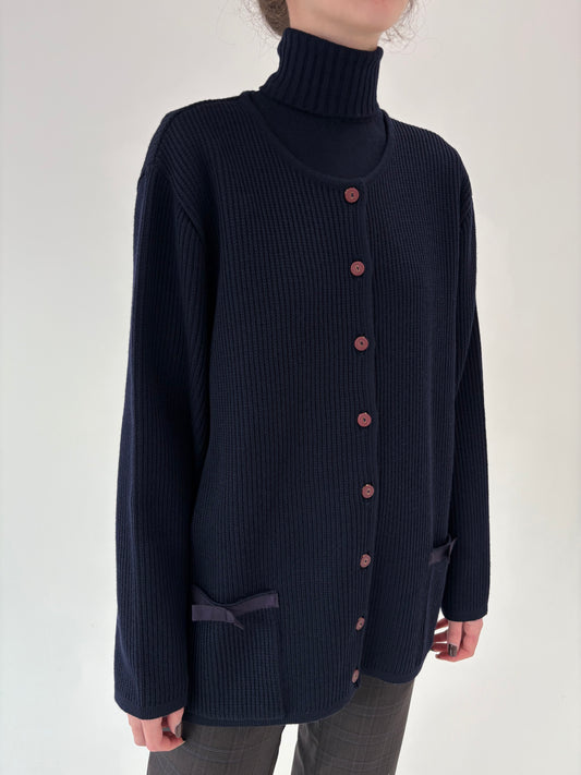 Cardigan high end italian din lana merino extrafina excepțională de gramaj mare