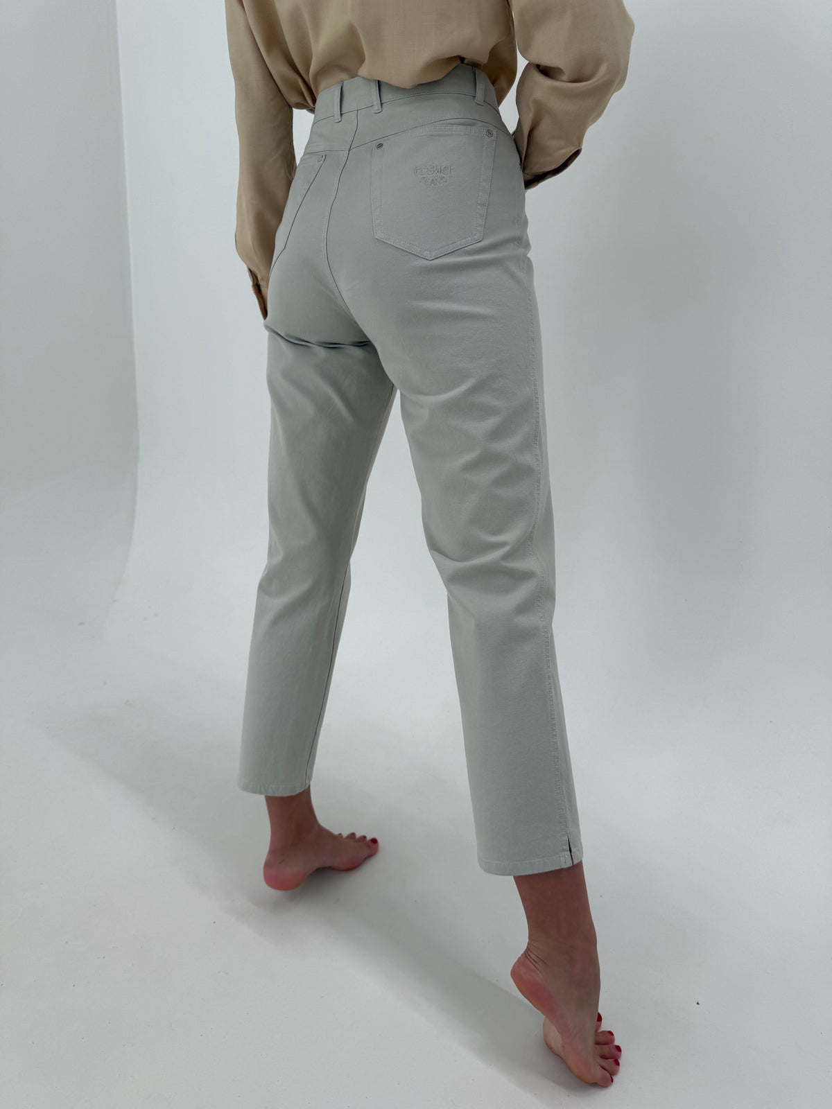 Pantaloni ultra confort modelatoru silver gray cu talie ultra înaltă