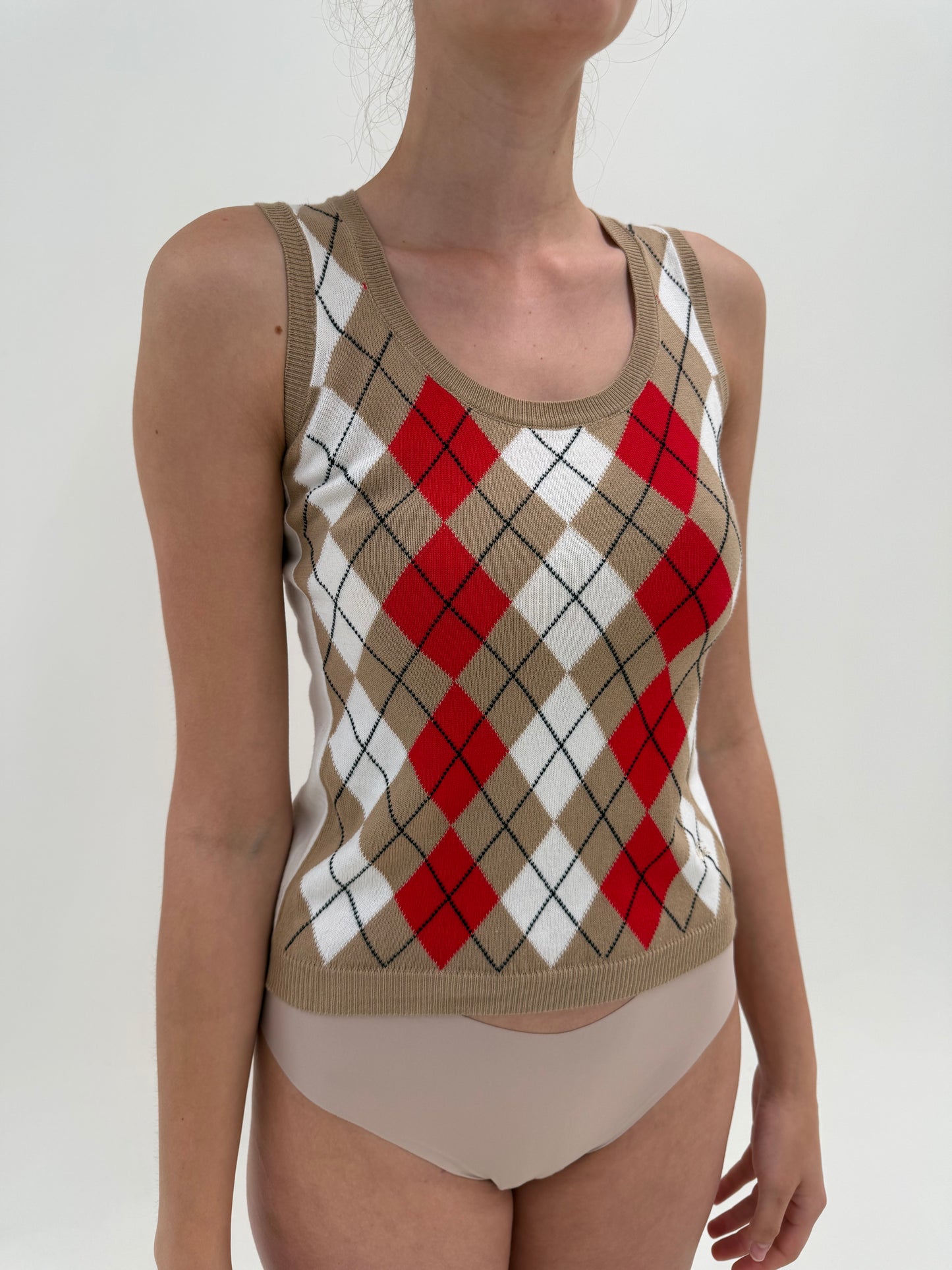 Top Burberry nou cu eticheta din jerse  camel de vară în croi clasic