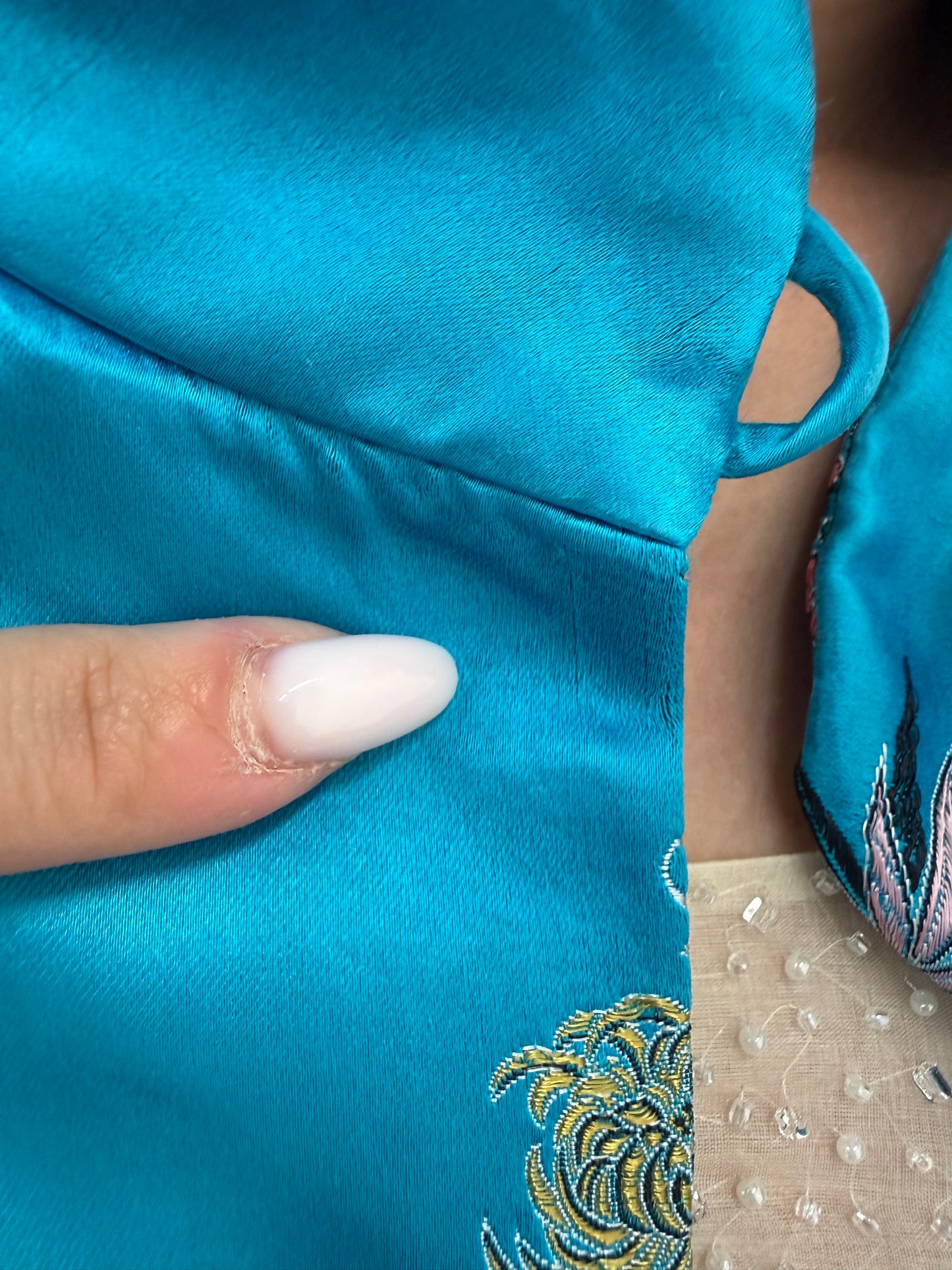 Jacheta excepțională cu influențe asiatice din jacquard de mătase naturală