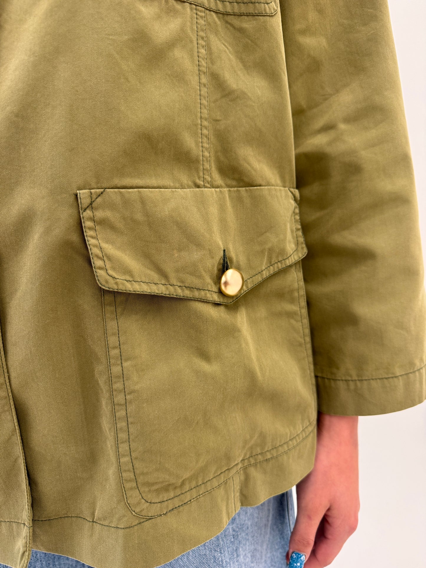 Jacheta vintage luxury Byblos din canvas strucrat de bumbac în croi oversized