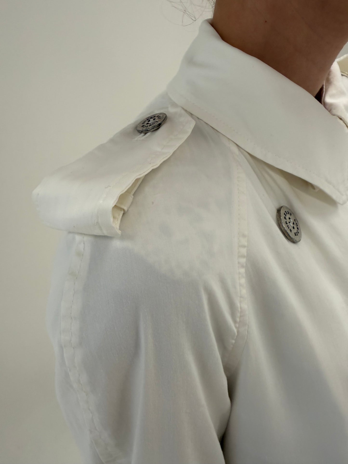 Trench Burberry de vară extrem de subțire butter white
