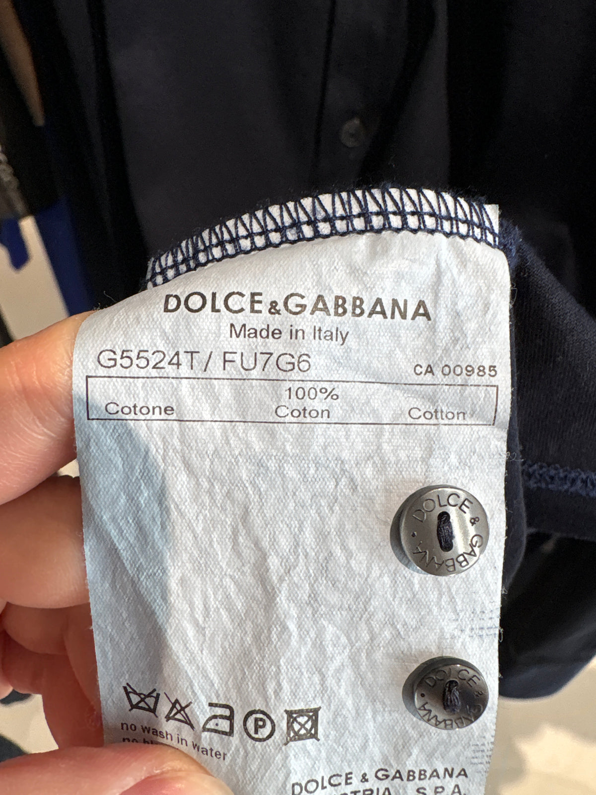 Cămașa Dolce&Gabbana tall din bumbac premium Navy blue ultra confort