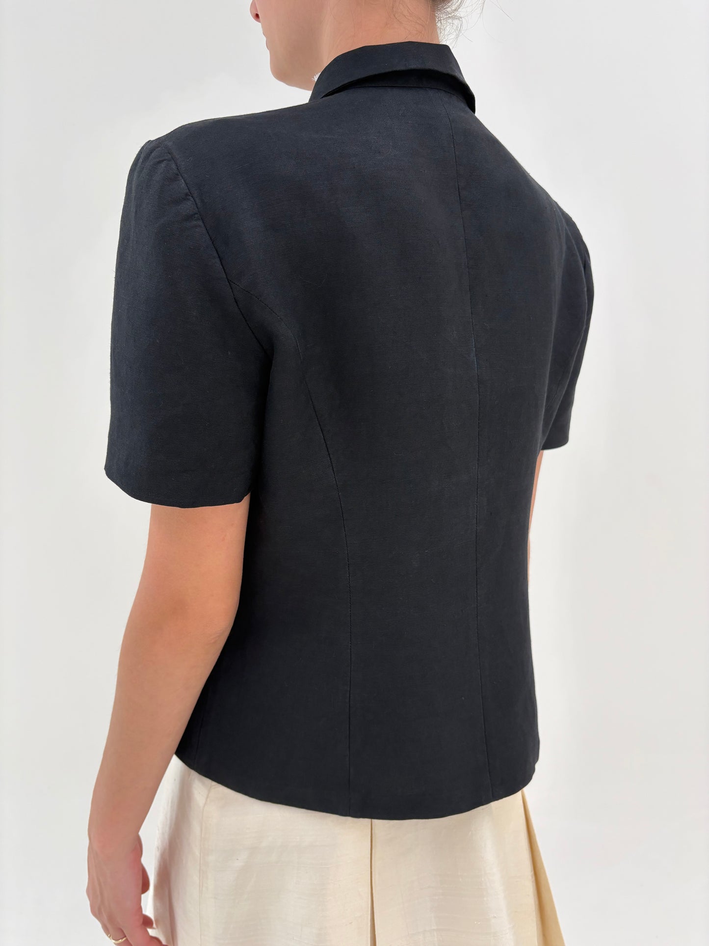 Sacou negru Marella by Max Mara în croi cambrat din pânză