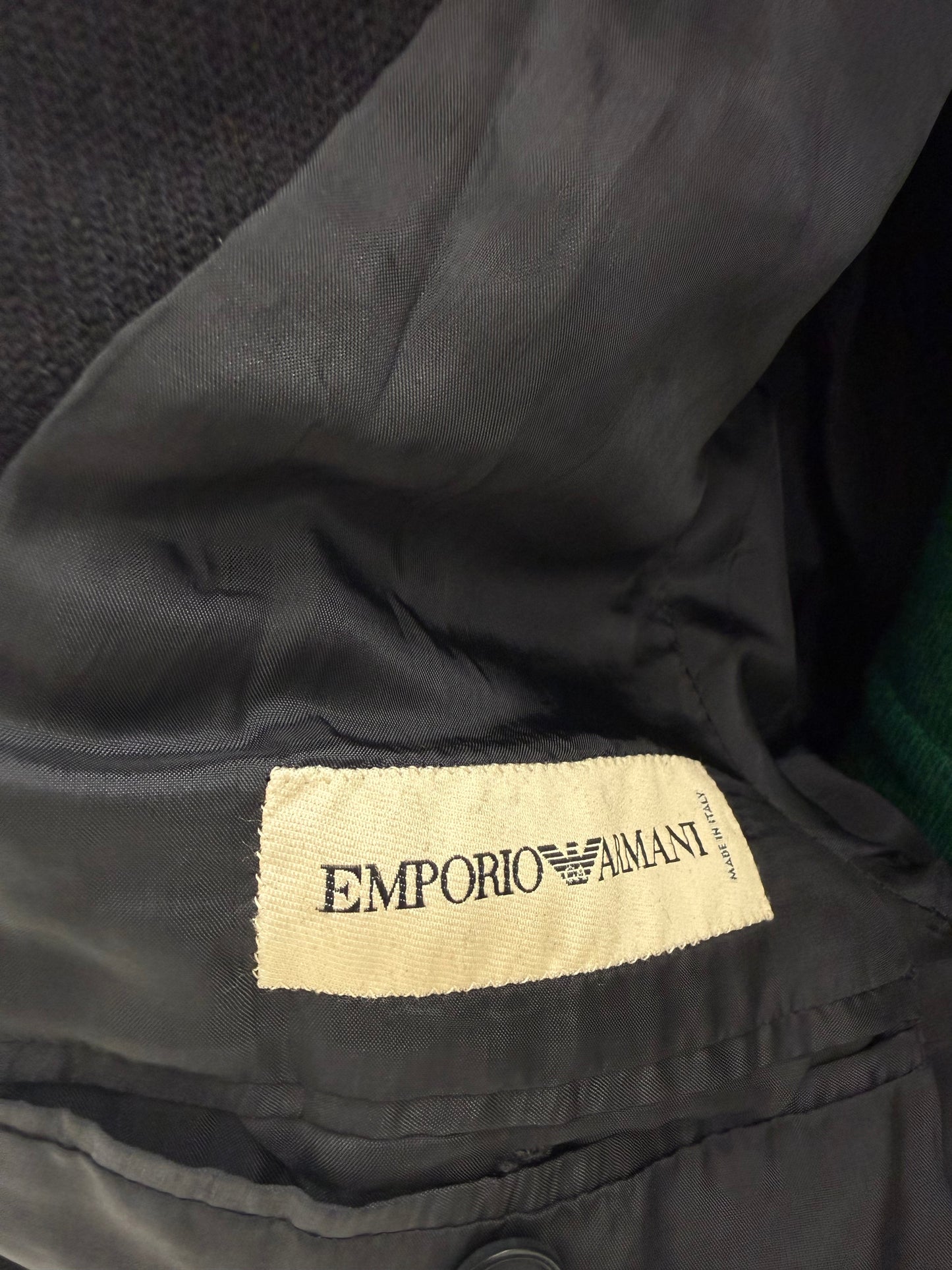 Sacou Armani în croi actual tall din lanita extrafina Navy blue