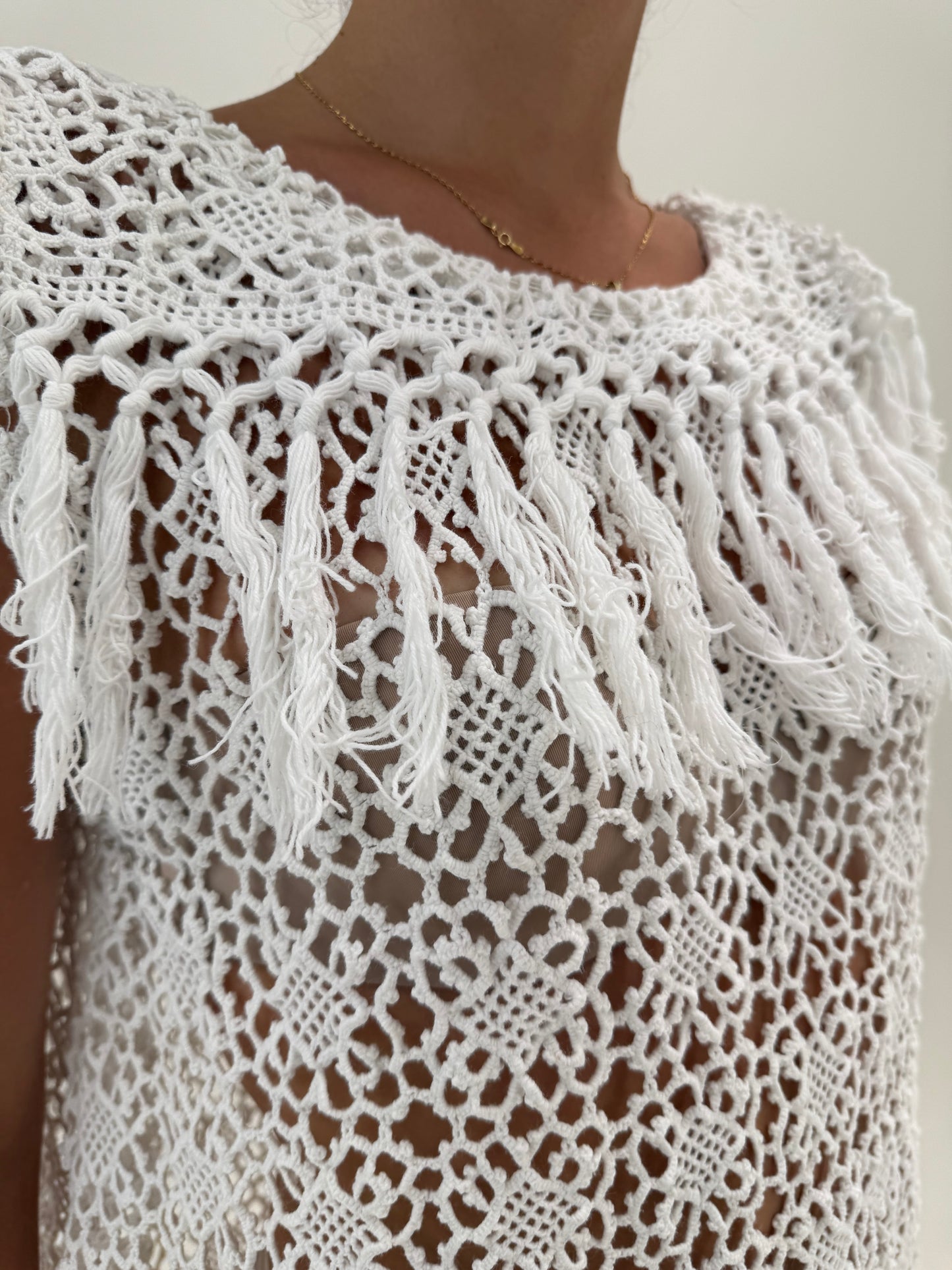 Rochie maxi bijuterie din macrame lucrat manual excepțională