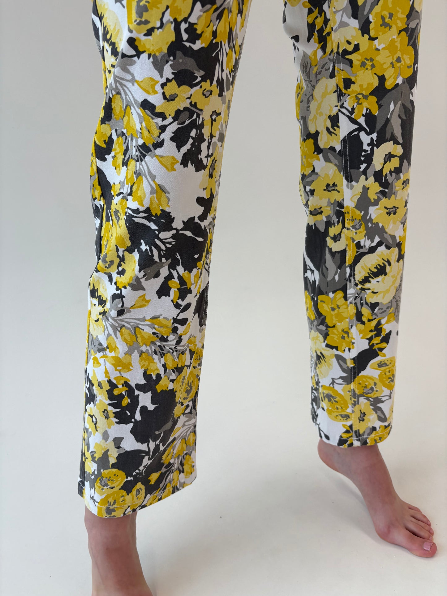 Pantaloni modelatori confort din poplin strech cu print superb