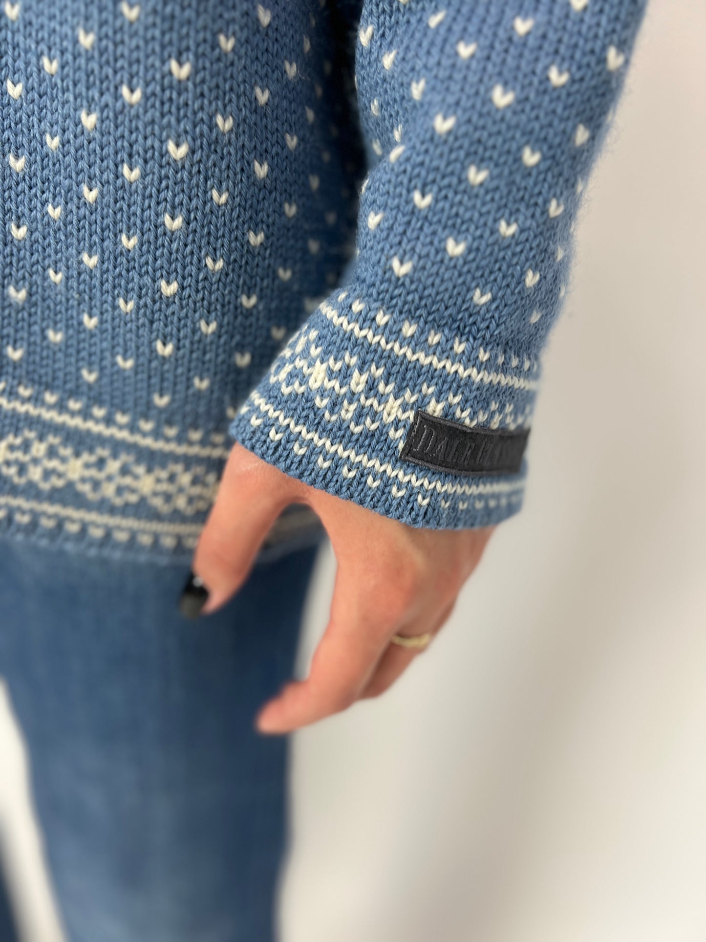 Pulover din lana de brand de lux cu tehnica norvegiană