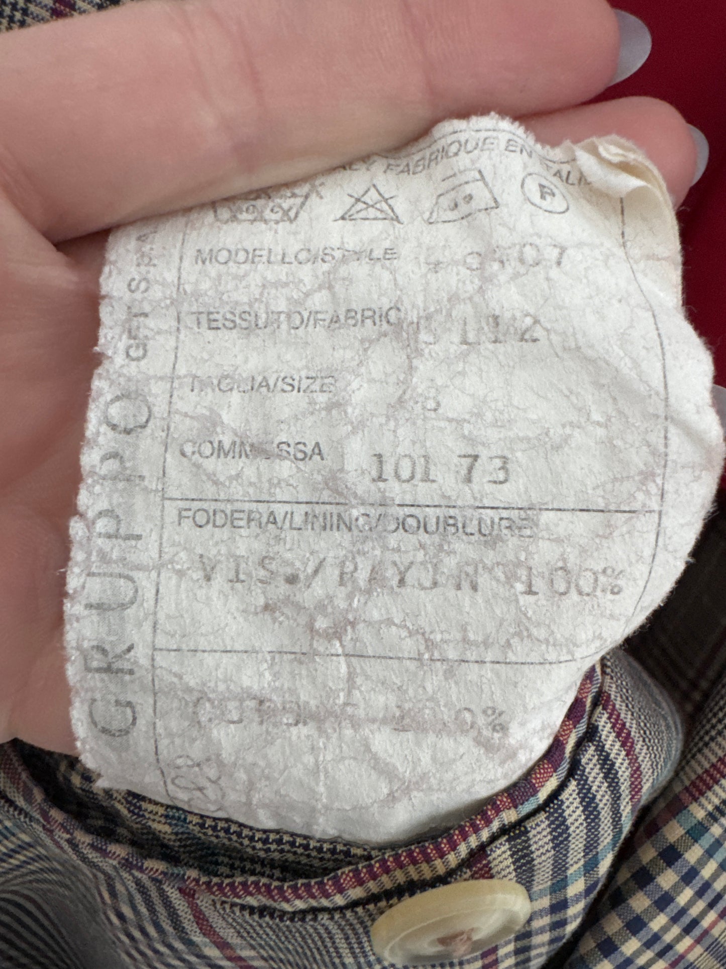 Sacou Valentino vintage din stofă de bumbac in carouri Prince of Wales