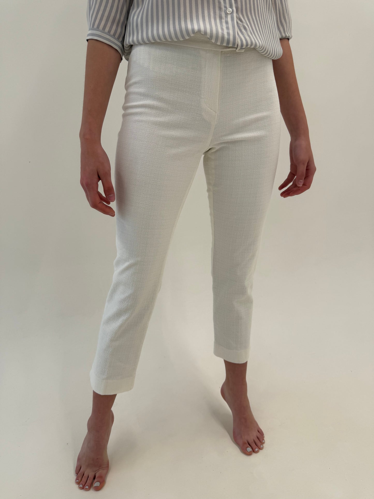 Pantaloni petite de brand luxury Les Copains din bumbac modletir texturat