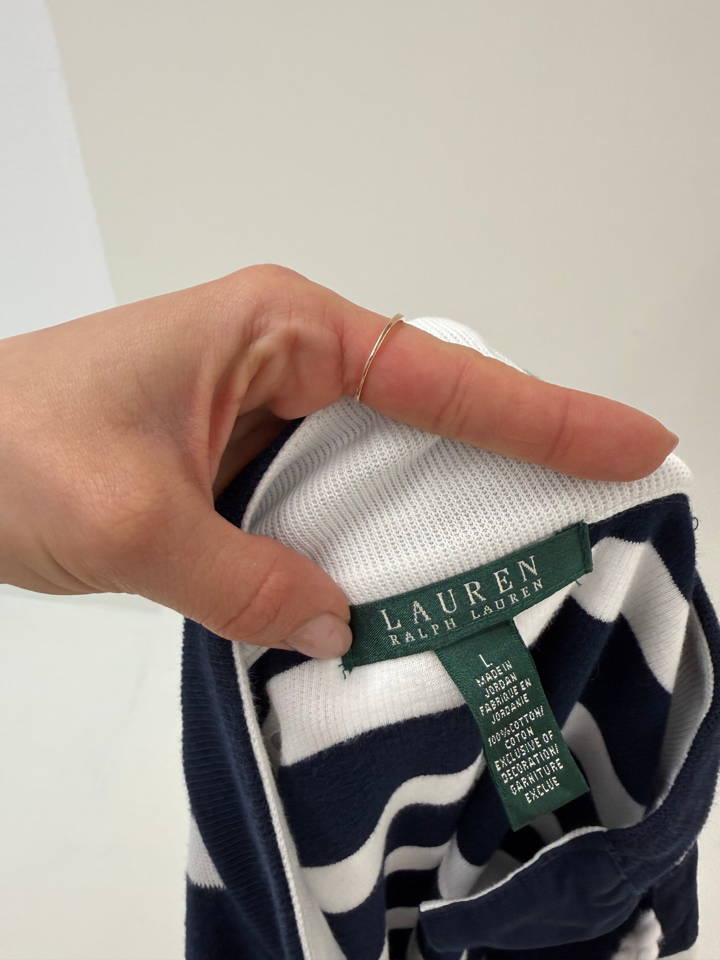 Jacheta Ralph Lauren în dungi cu influențe nautice și închidere cu auriu