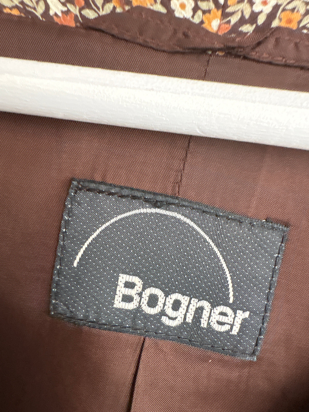 Set luxury Bogner vintage din matlase fin de bumbac în nuanțe de maro și ivoire