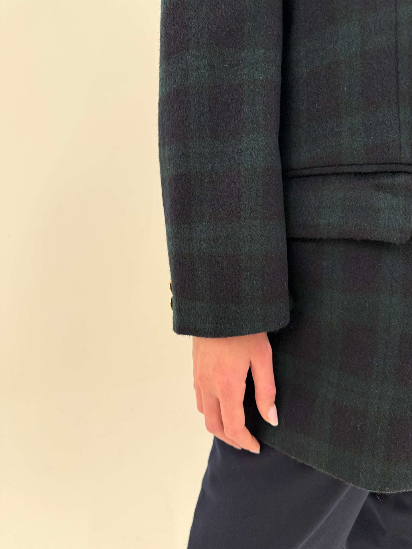 Sacou Yves Saint Laurent din tweed gros extrafin de lana cu cașmir