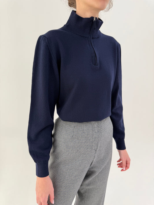 Maleta premium quarter zip din lana merino extrafina de gramaj mare