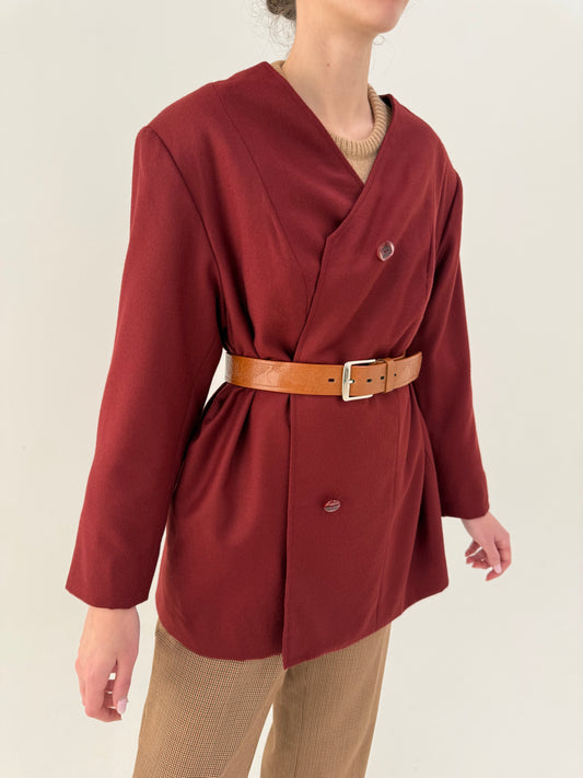 Sacou petite Marsala red din lana extrafina moale