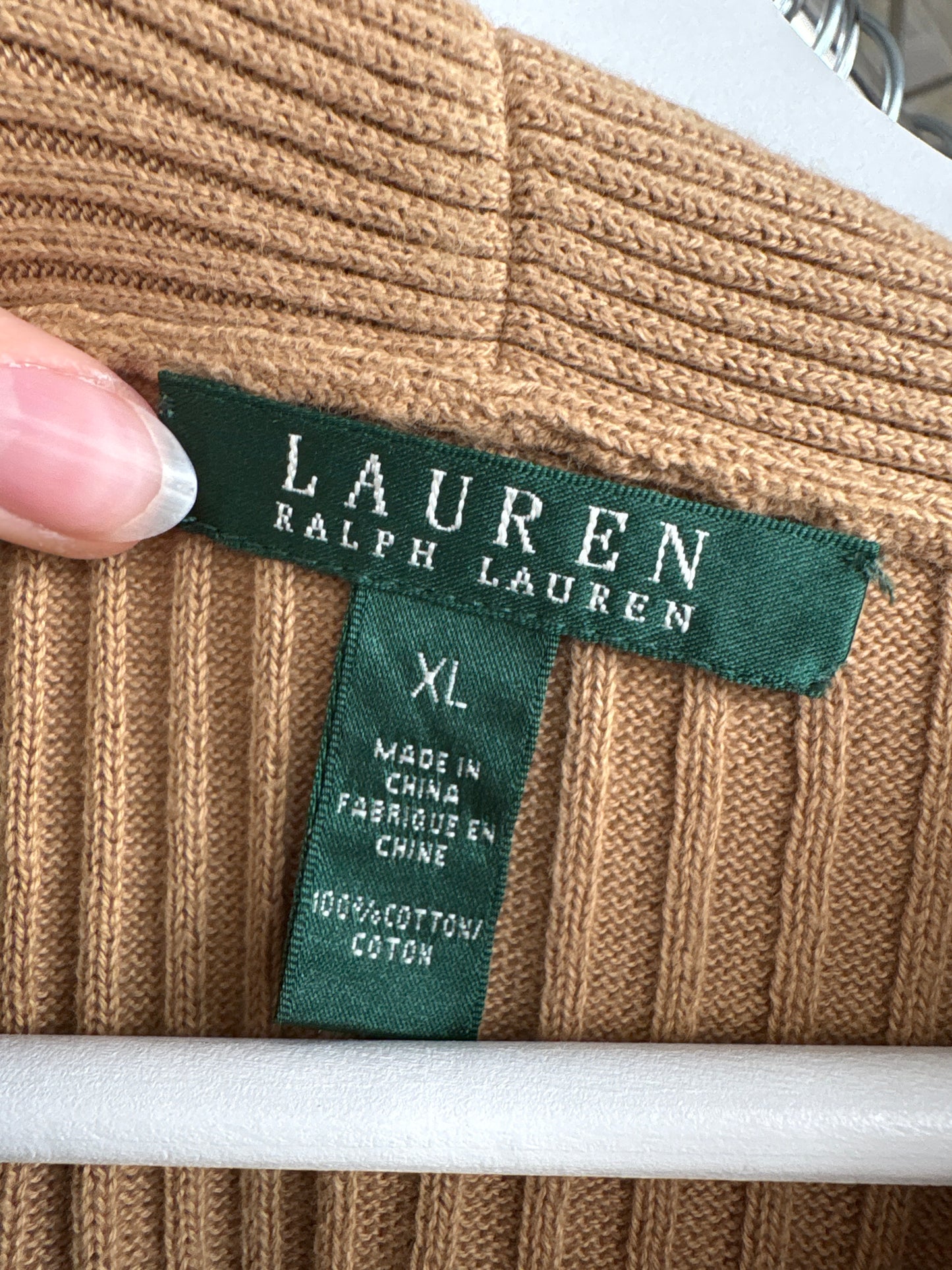 Soft knit Ralph Lauren de vară camel din bumbac în anchior