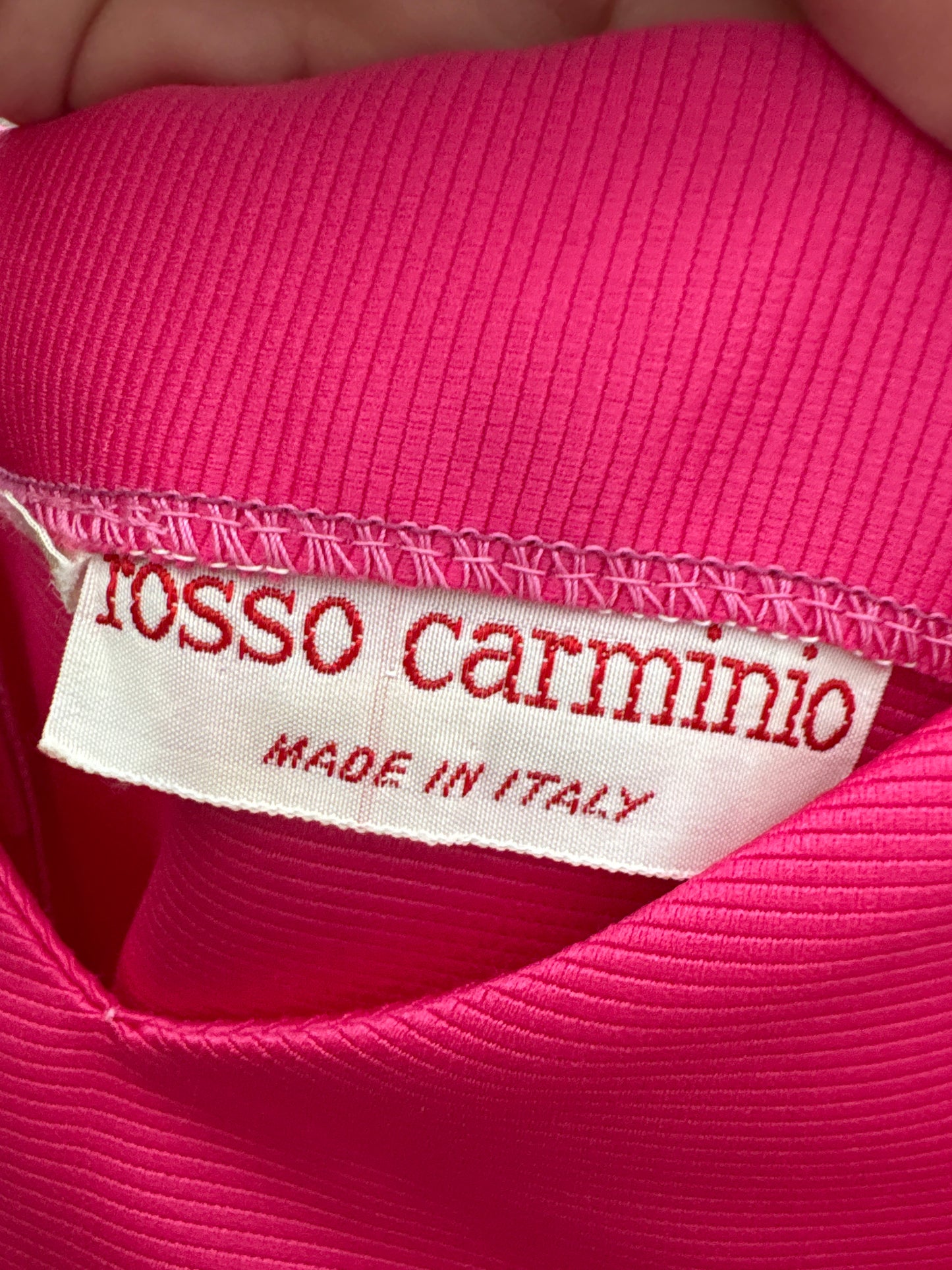 Rochie italiană fucsia de brand luxury italian de nișă din faille excepțional cu corsaj