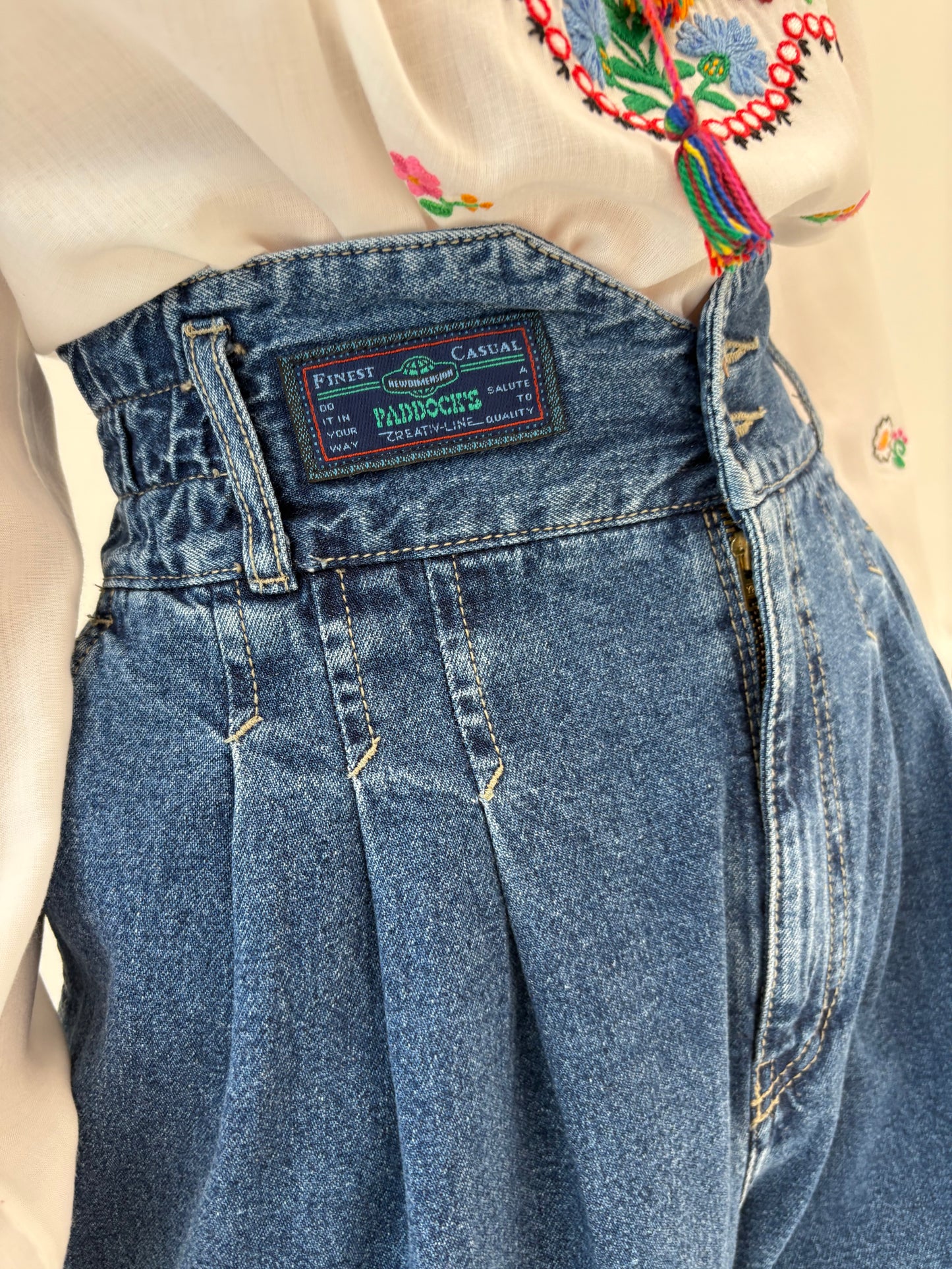 Jeans old vintage Barrel anii 80 cu talie ultra înaltă