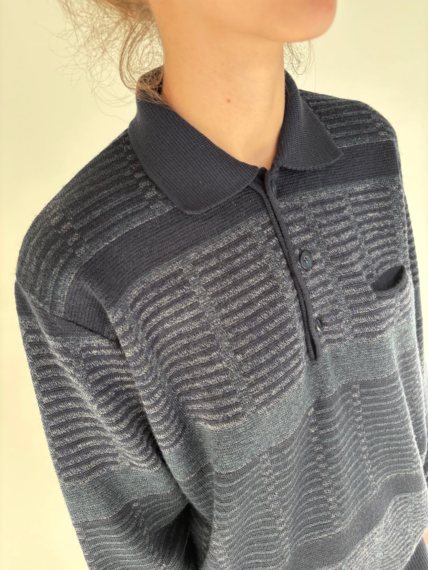 Pulover polo din lana merino extrafina groasă de gramaj mare