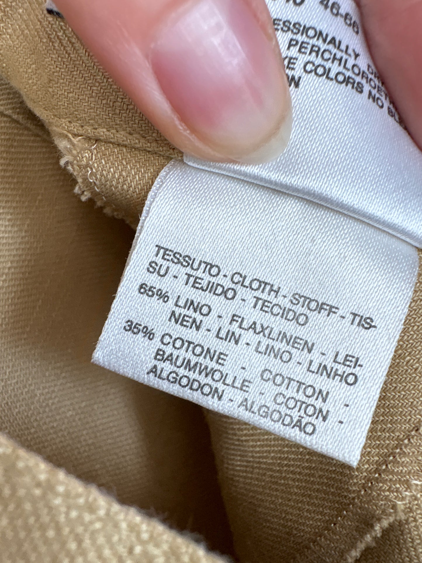 Pantaloni camel Marella by Max Mara din pânză de excepțională de in și bumbac