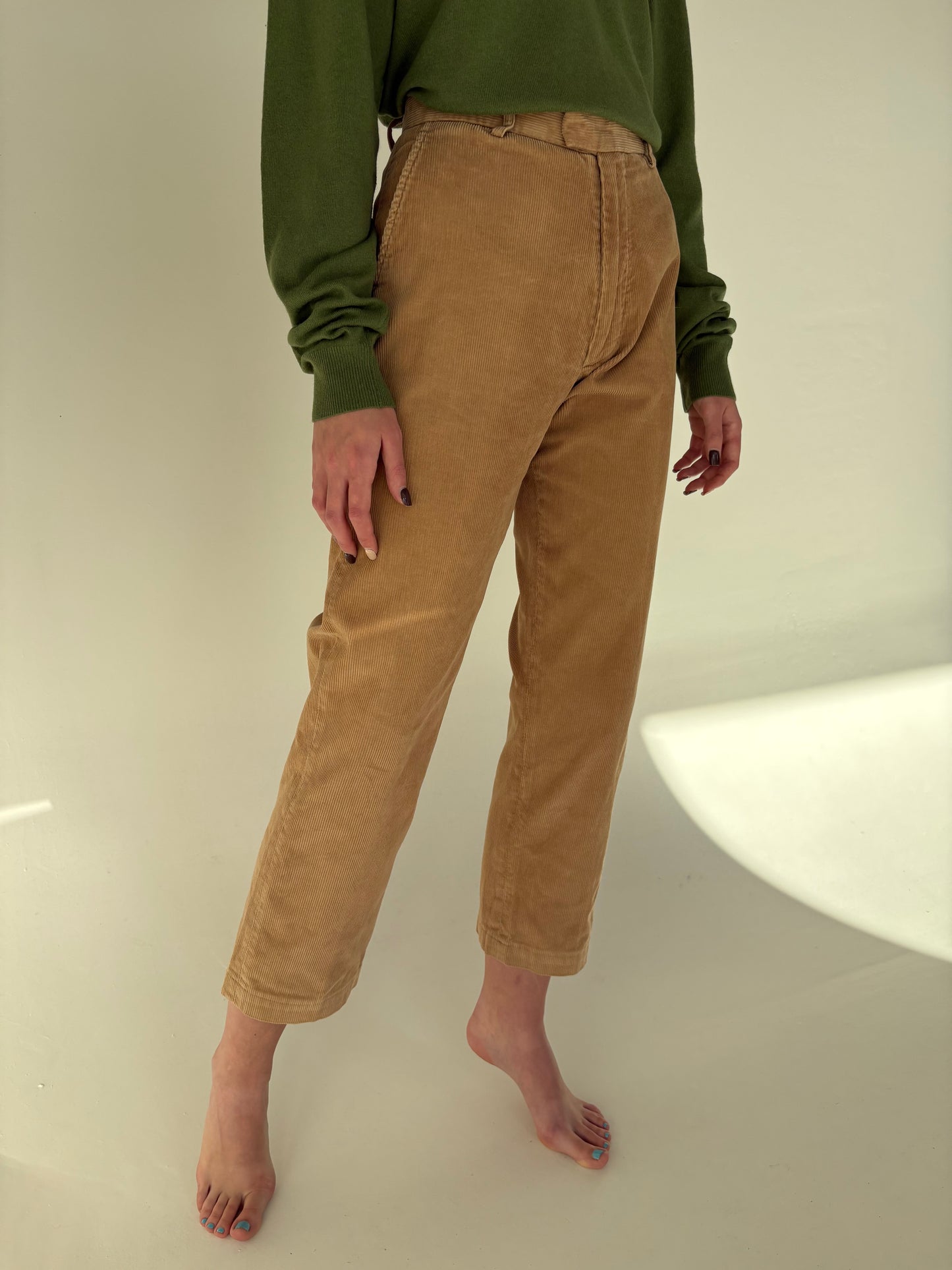 Pantaloni camel Stefanel fin corduroy