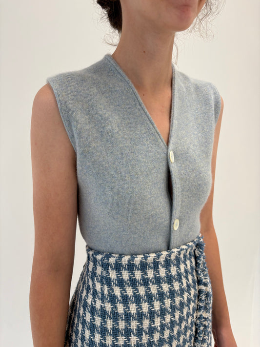 Vestă / top din cașmir luxury multiply baby blue