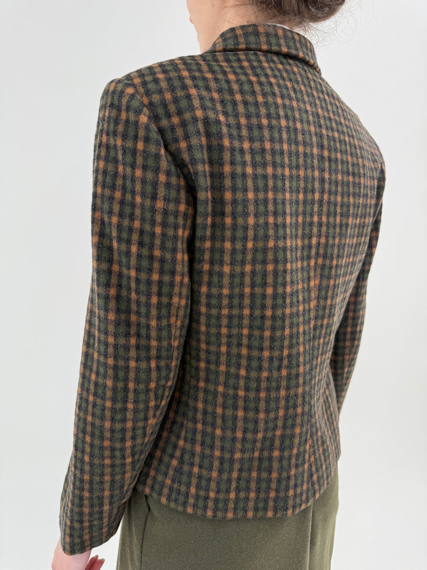 Sacou old vintage anii 40 inceput de ‘New Look’ in stil Dior din stofă countryside