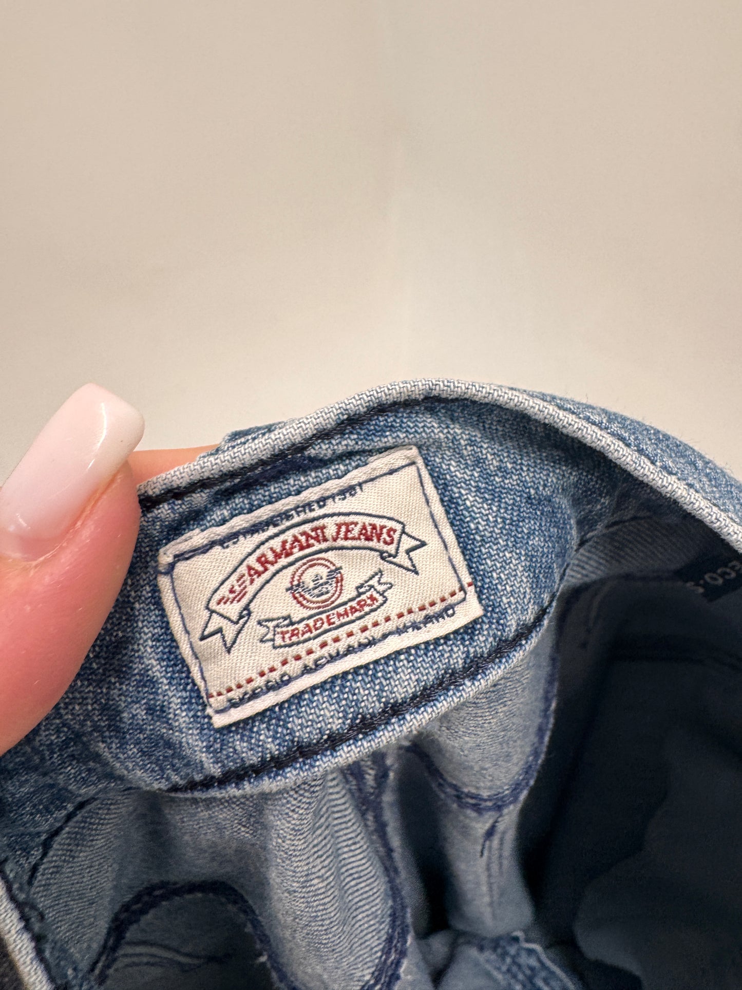 Jeans vintage Armani de vară ultra confort modelatori petite mom fit