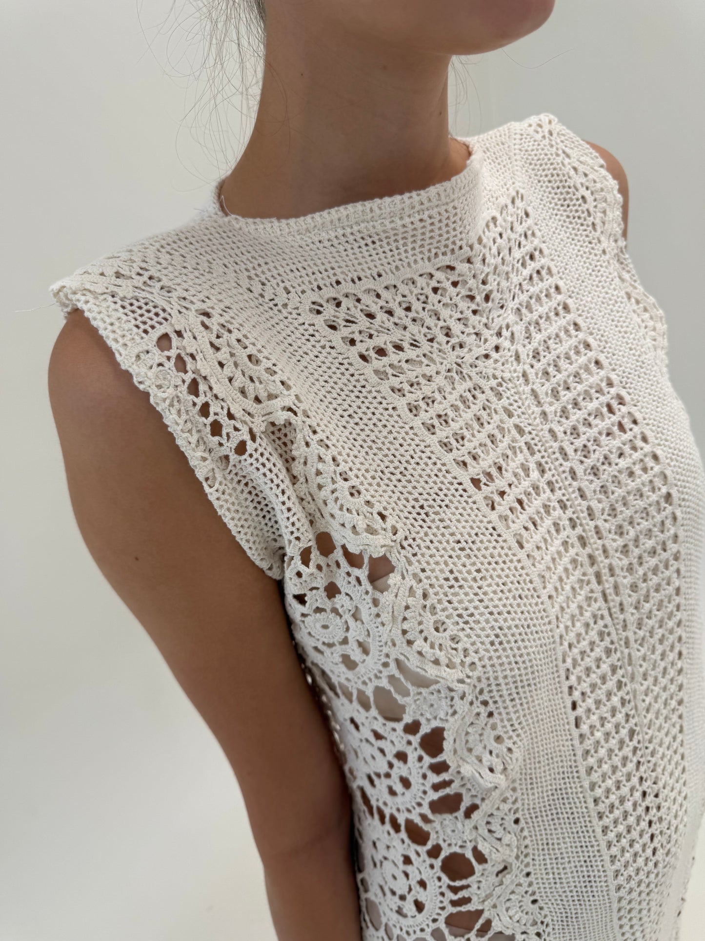 Rochie spectaculoasă maxi tall din macrame lucrat manual
