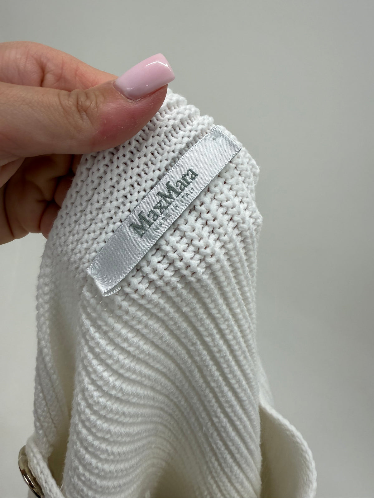 Pulover Max Mara cu decolteu bateau din bumbac ribbed de gramaj mare
