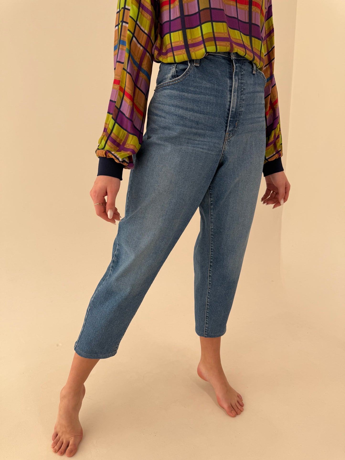 Jeans plus size vintage Levi’s modelatori cu talie înaltă classic wash