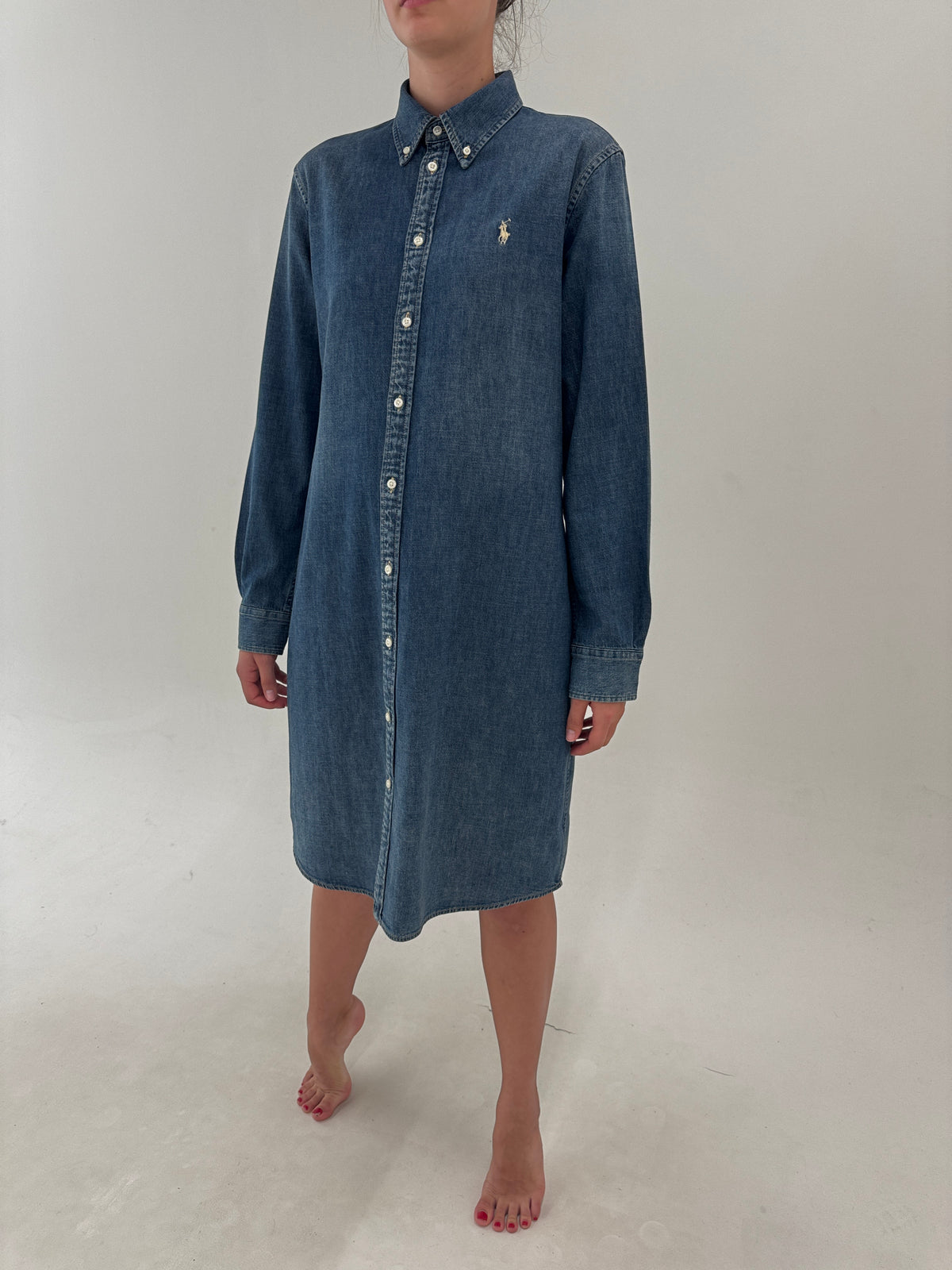 Rochie Ralph Lauren din jeans moale de bumbac