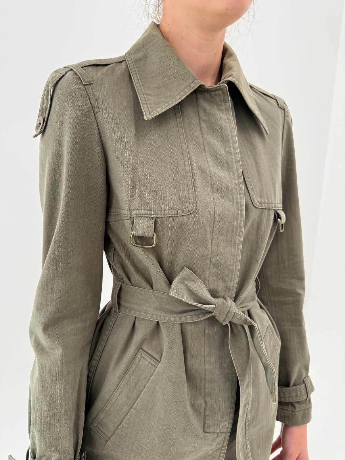 Trench Dolce&Gabbana vintage din gabardină groasă de bumbac