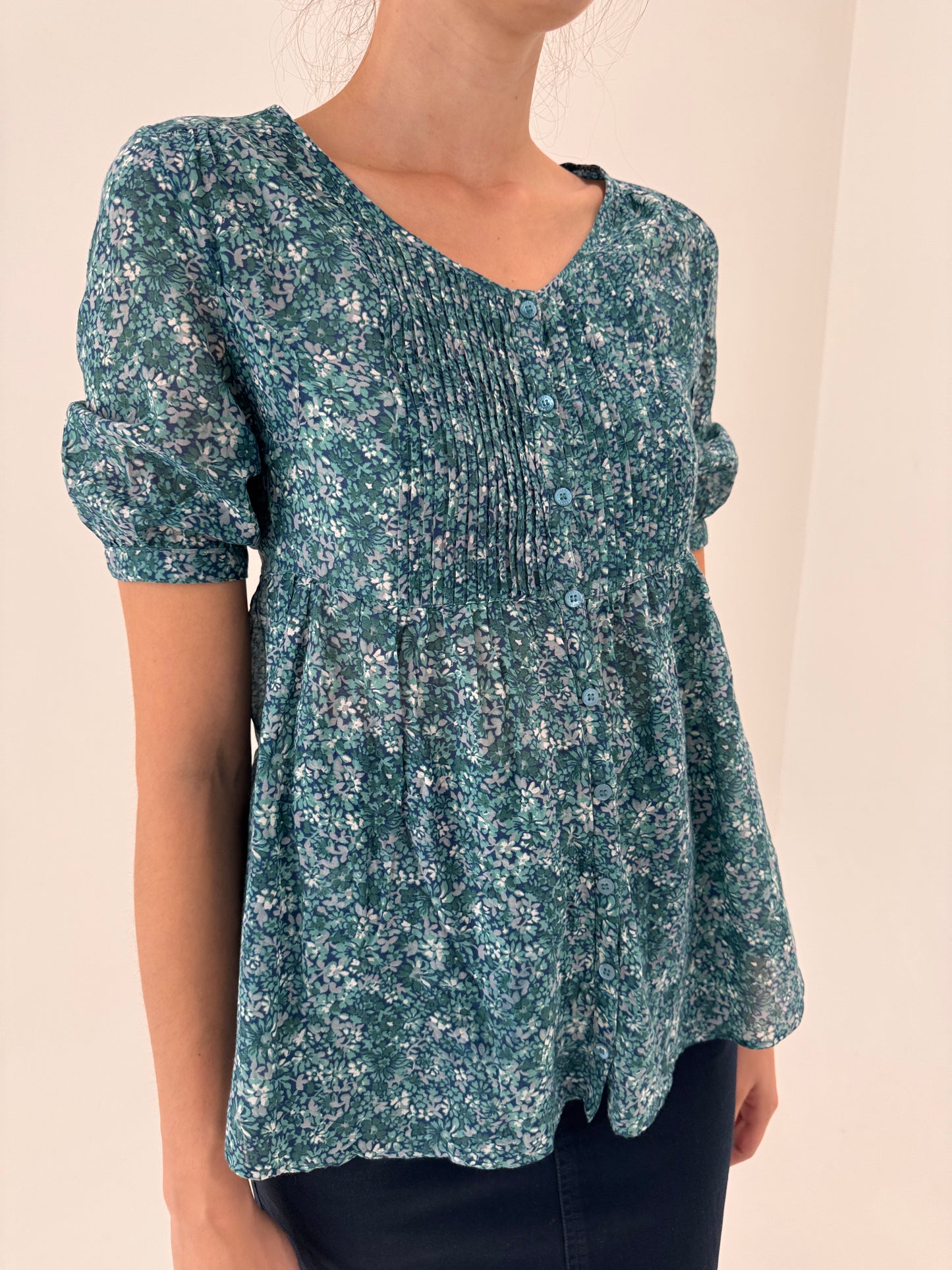 Cămașa Max Mara cu peplum din mătase naturală și bumbac