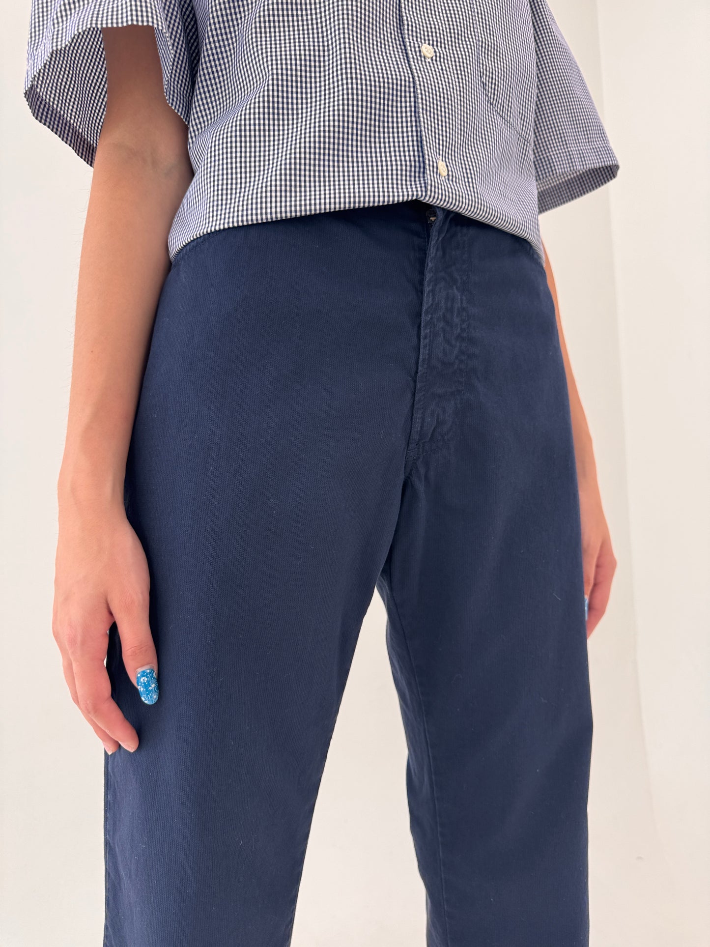 Pantaloni tall luxuryTrussardi dark wash in croi clasic