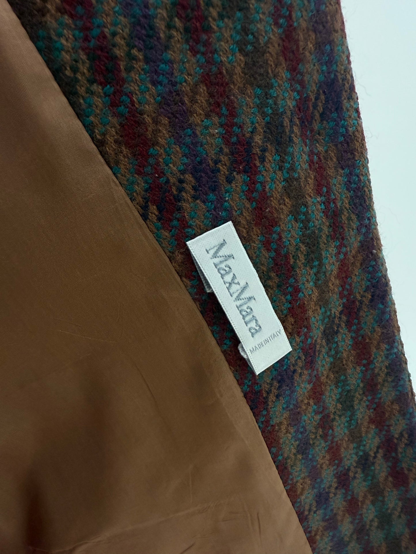 Sacou Max Mara din tweed excepțional de lana în carouri