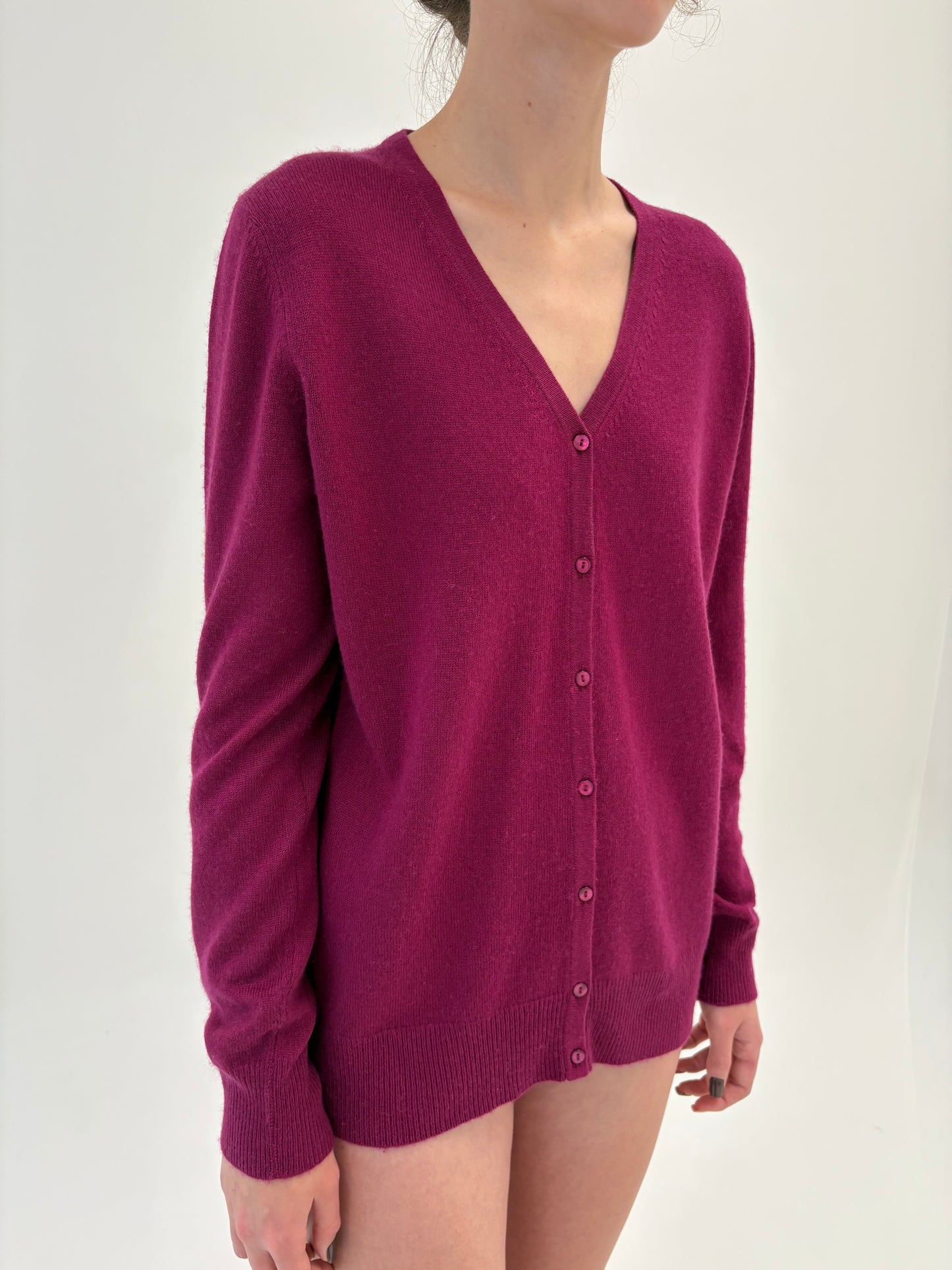 Cardigan în culoare superbă din cașmir și mătase naturală